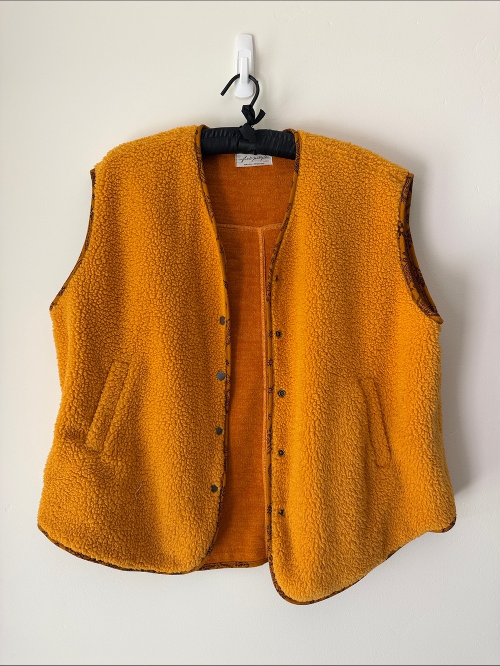 Free People Golden Yellow Sherpa Vest